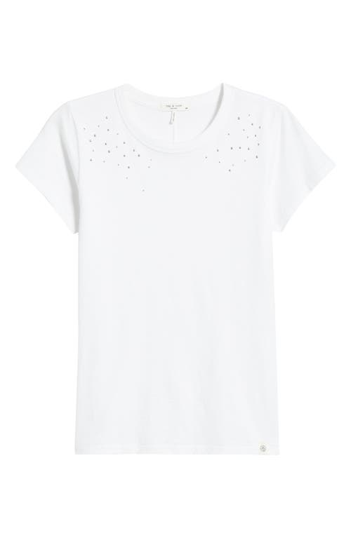 Rag & Bone Studded Cotton T-shirt In White
