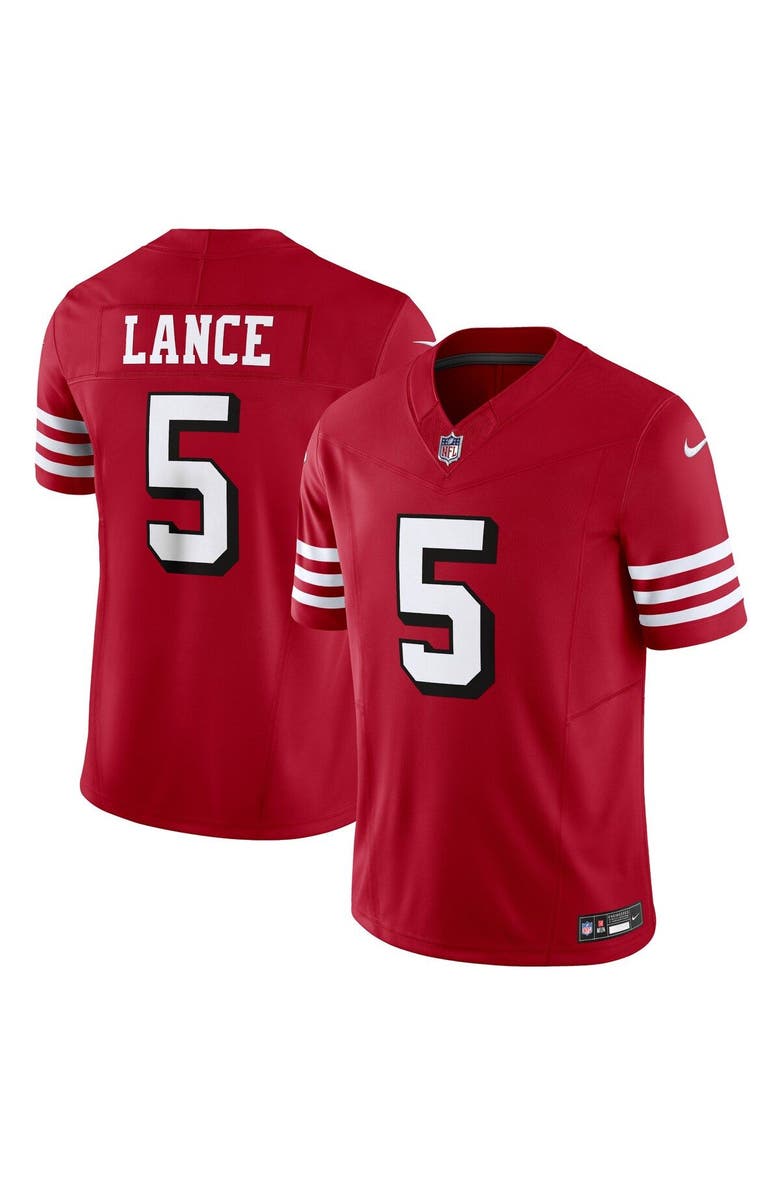 Nike Men's Nike Trey Lance Scarlet San Francisco 49ers Vapor F.U.S.E. Limited Jersey, Main, color,