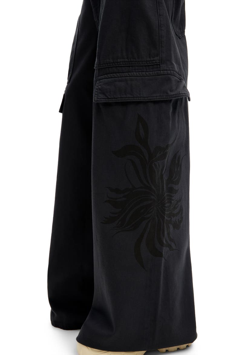 Queens Collina Wide Leg Cargo Pants, Alternate, color, BLACK