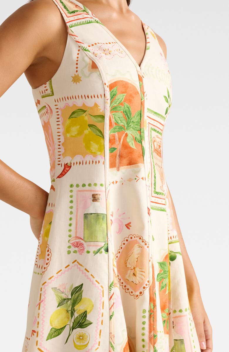 Ever New Fran Fit & Flare Minidress, Alternate, color, Almada Holiday