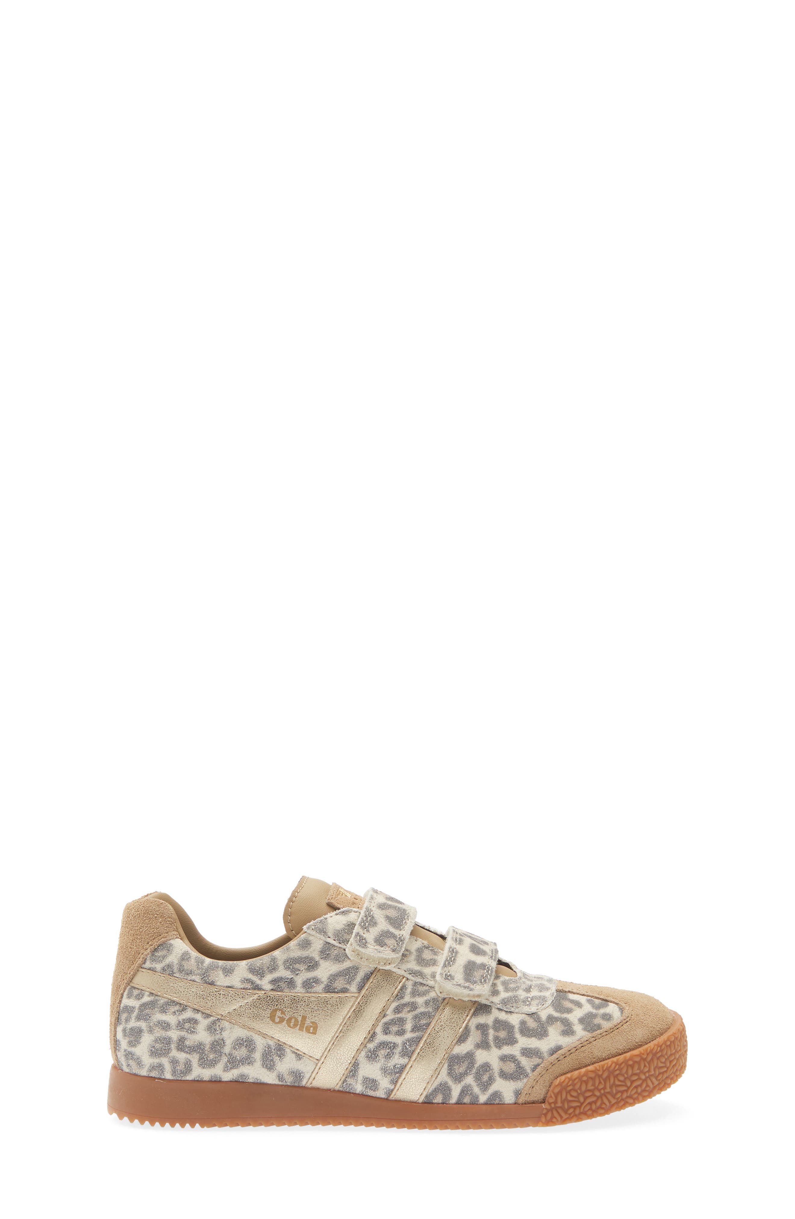 Kids' Harrier Strap Sneaker, Alternate, color, SNOW LEOPARD/ CARAMEL/ GOLD
