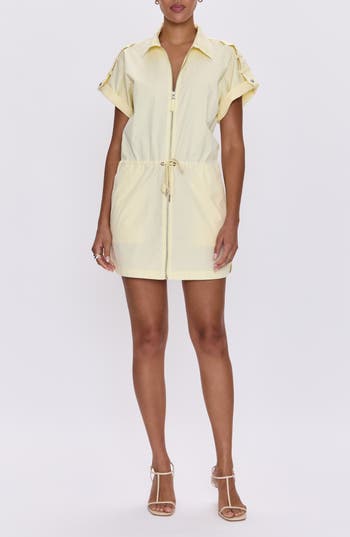Pistola Meg Zip Utility Minidress In Yellow