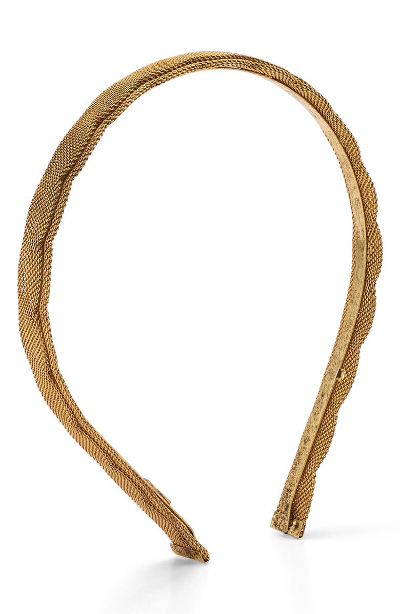 LELET NY Scallop Mesh Headband, Main, color, Antique Gold
