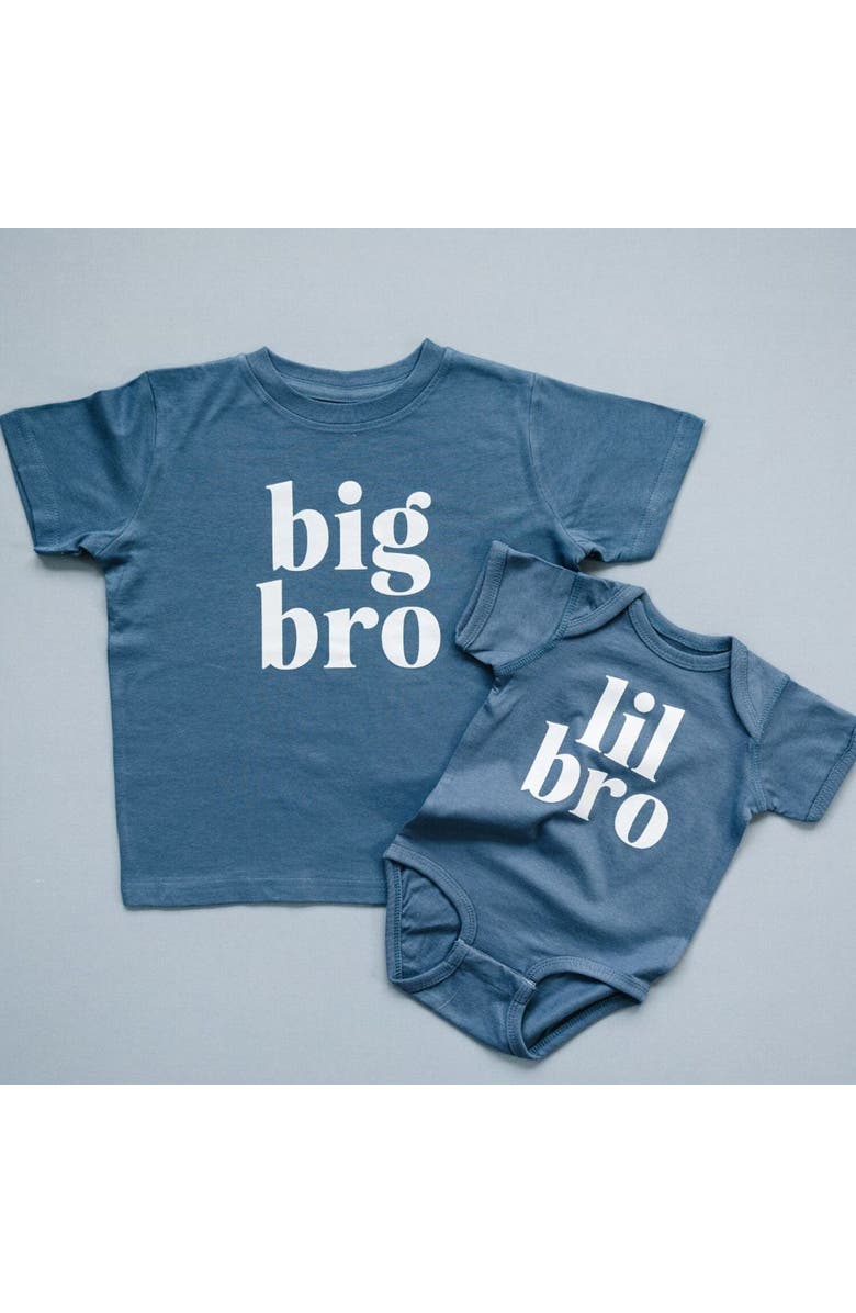 Sweet Wink Lil Bro Short Sleeve Bodysuit, Alternate, color, Indigo