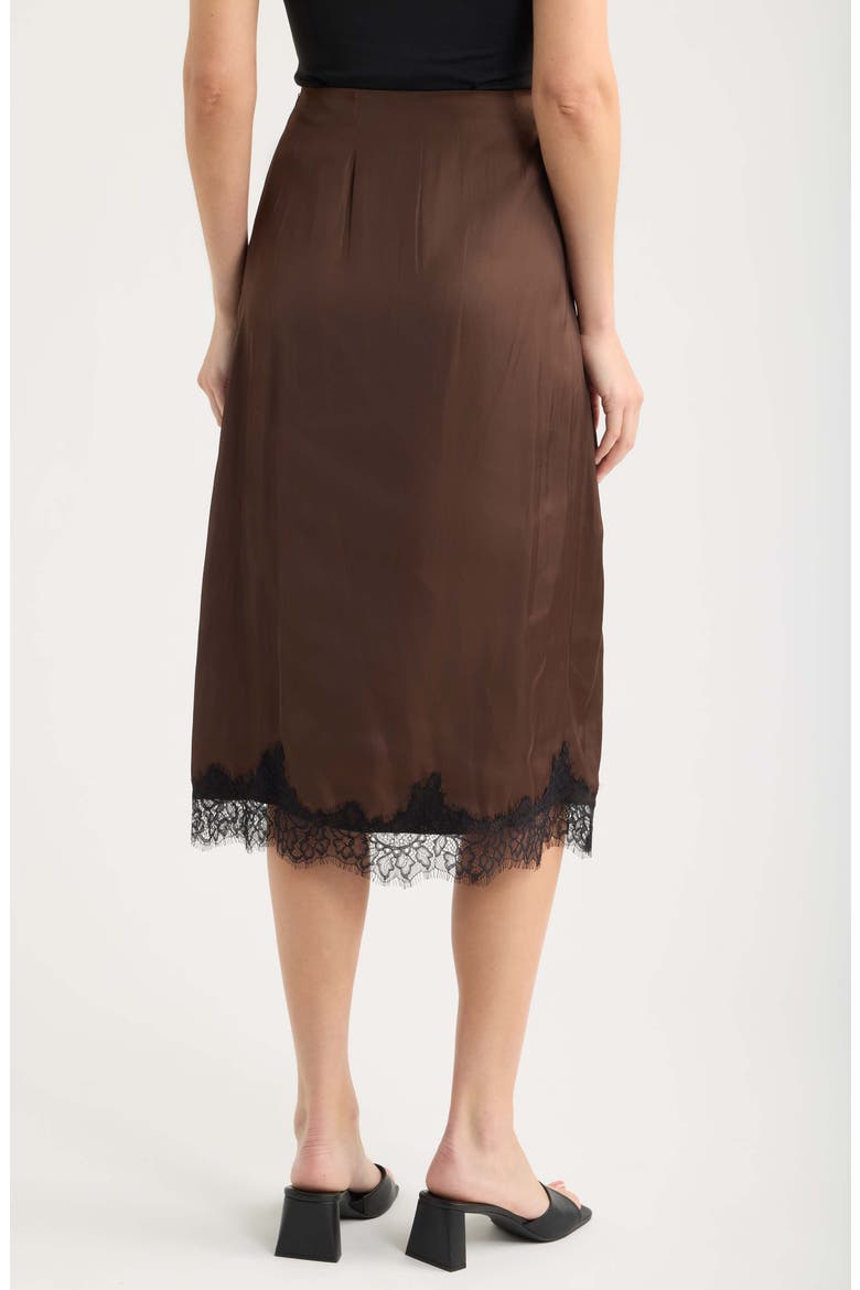 Peppers Lace Trim Midi Skirt, Alternate, color, CHOCOLATE
