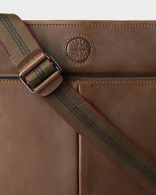 Osprey London The Compass Leather Crossbody Bag In Brown
