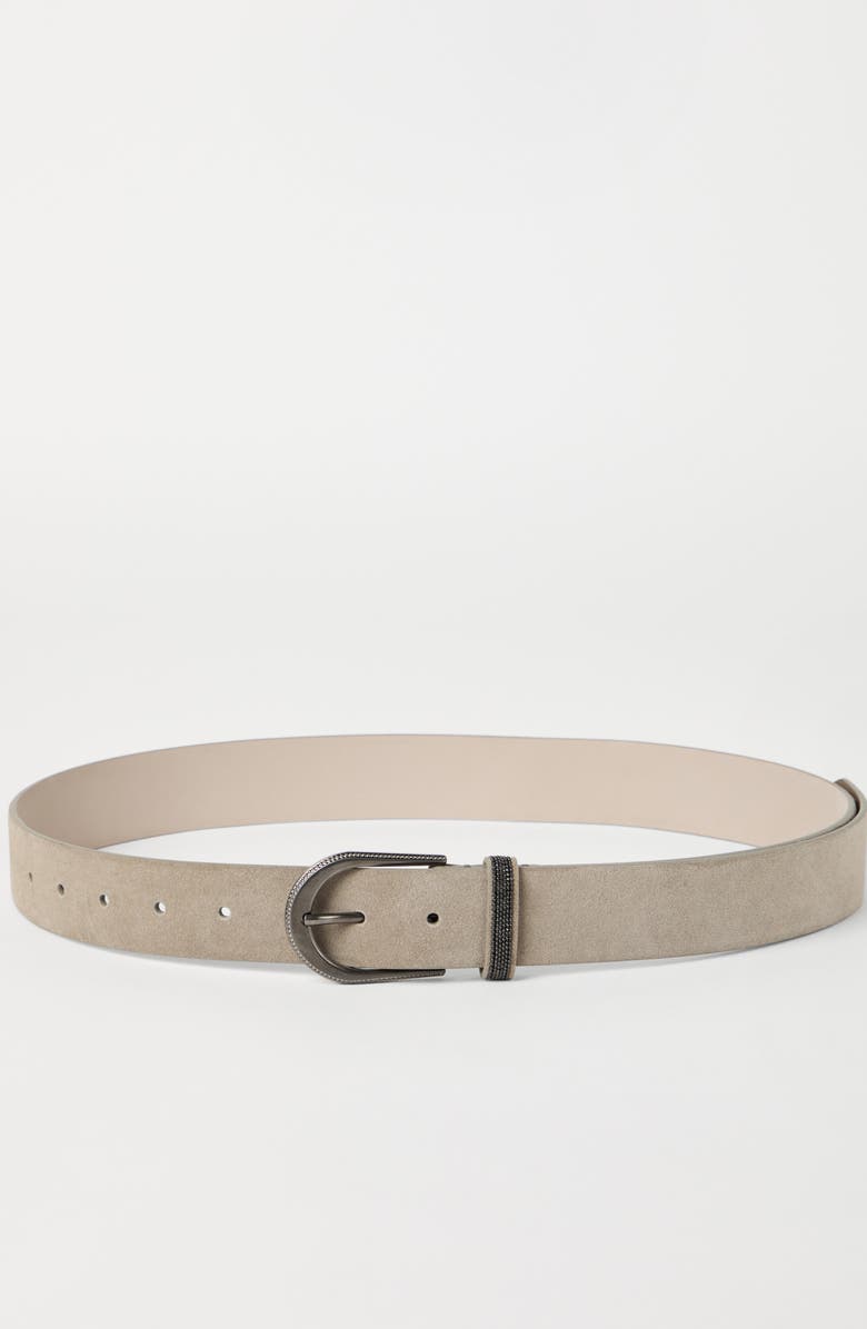 Brunello Cucinelli Suede belt, Alternate, color, Beige