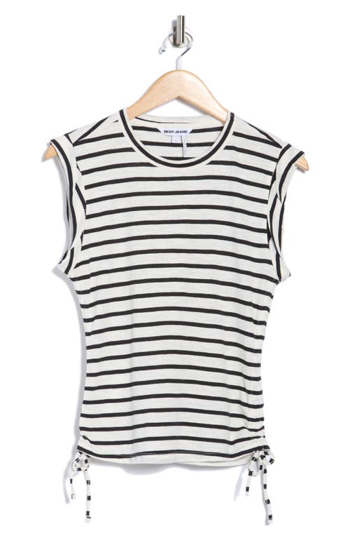 Dkny Jeans Ruched Knit Top In White