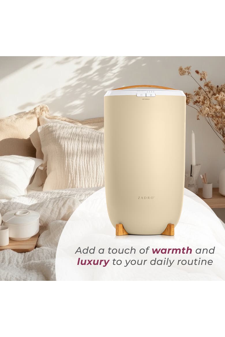 Towel Warmer with Aromatherapy Diffuser and Lavender Essential Oil, Alternate, color, Bamboo/Ivory