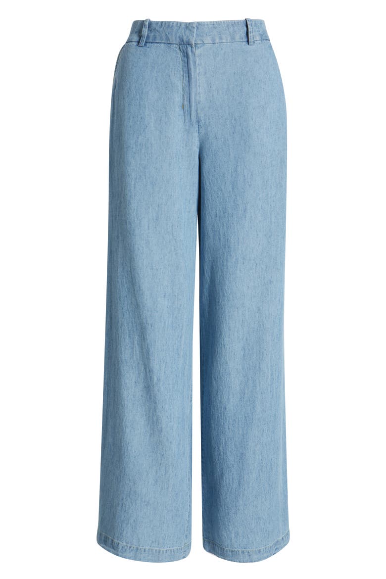 Wide Leg Chambray Pants, Alternate, color, LIGHT BLUE