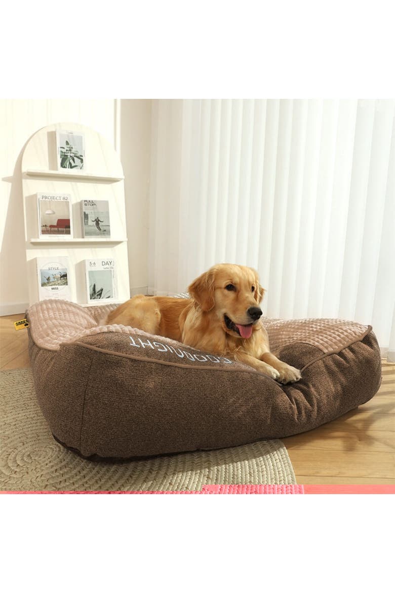 Scratch-resistant Dog Cushion Bed, Alternate, color, Brown
