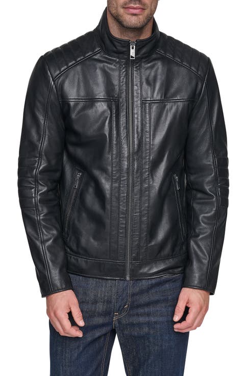 Aged Leather Racer Jacket