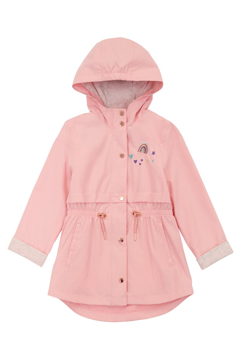 Kids' Lightweight Rain Jacket Trench Coat, Alternate, color, Peach