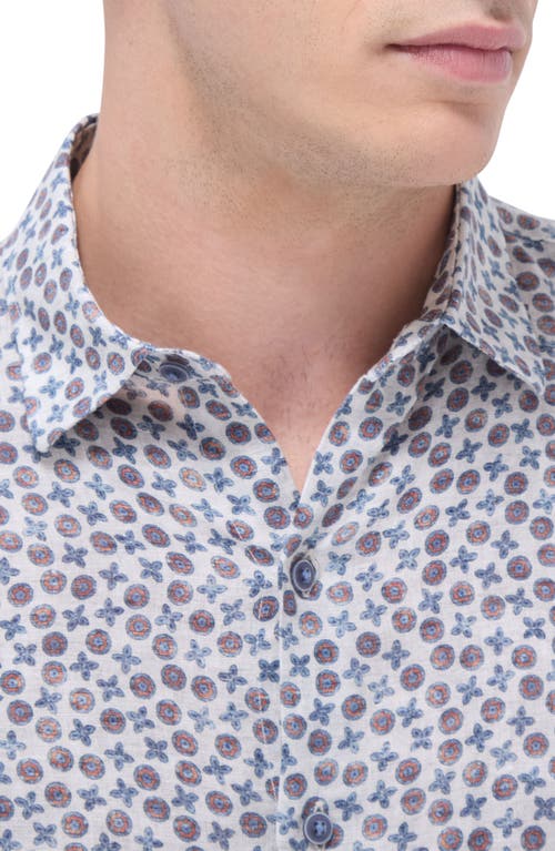 Bugatchi Julian Shaped Fit Linen Button-up Shirt In Sand