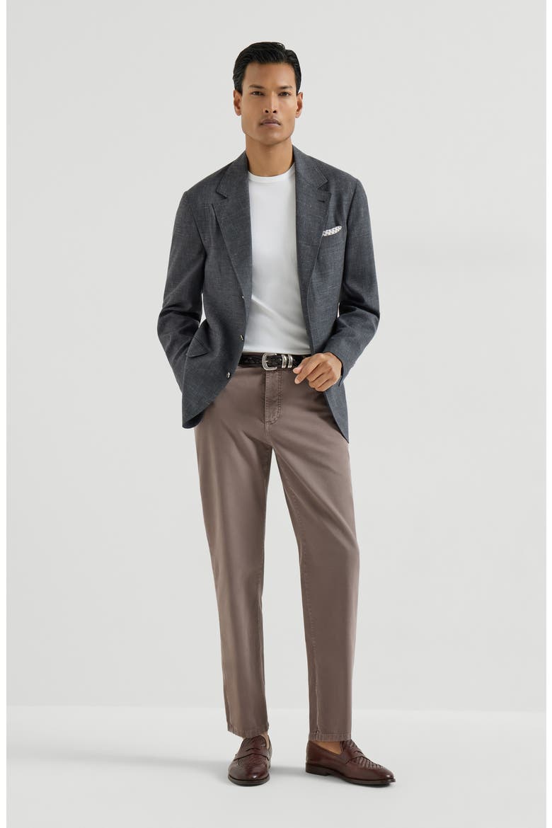 Gabardine garment dyed trousers, Alternate, color, Hazelnut