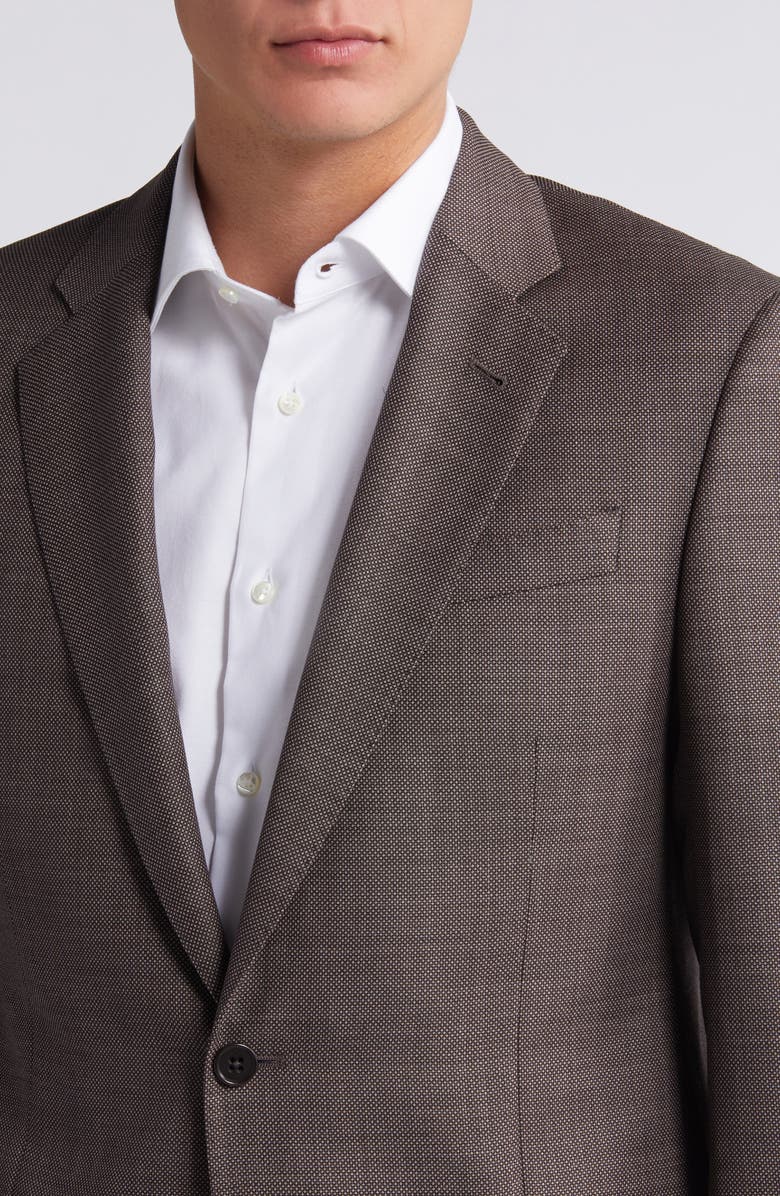 Emporio Armani Brown Wool Nailhead Suit, Alternate, color, 