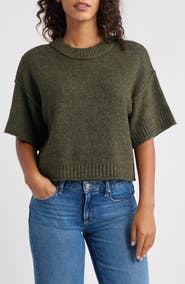 CITY BLUES Broome Crop Short Sleeve Sweater