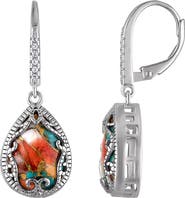 FZN Sterling Silver Turquoise Drop Earrings