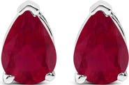 Haus of Brilliance 14K Gold 6x4MM Pear Shaped Gemstone Solitaire Stud Earrings