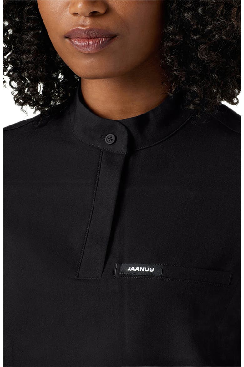 Savi Women's 1-Pocket Classic Banded Collar Scrub Top, Alternate, color, Black