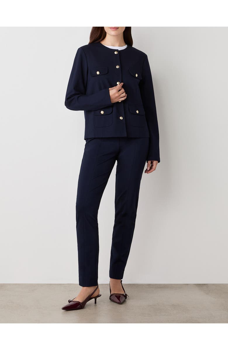 Finery London Imogen Ponte Jersey Jacket, Alternate, color, Navy