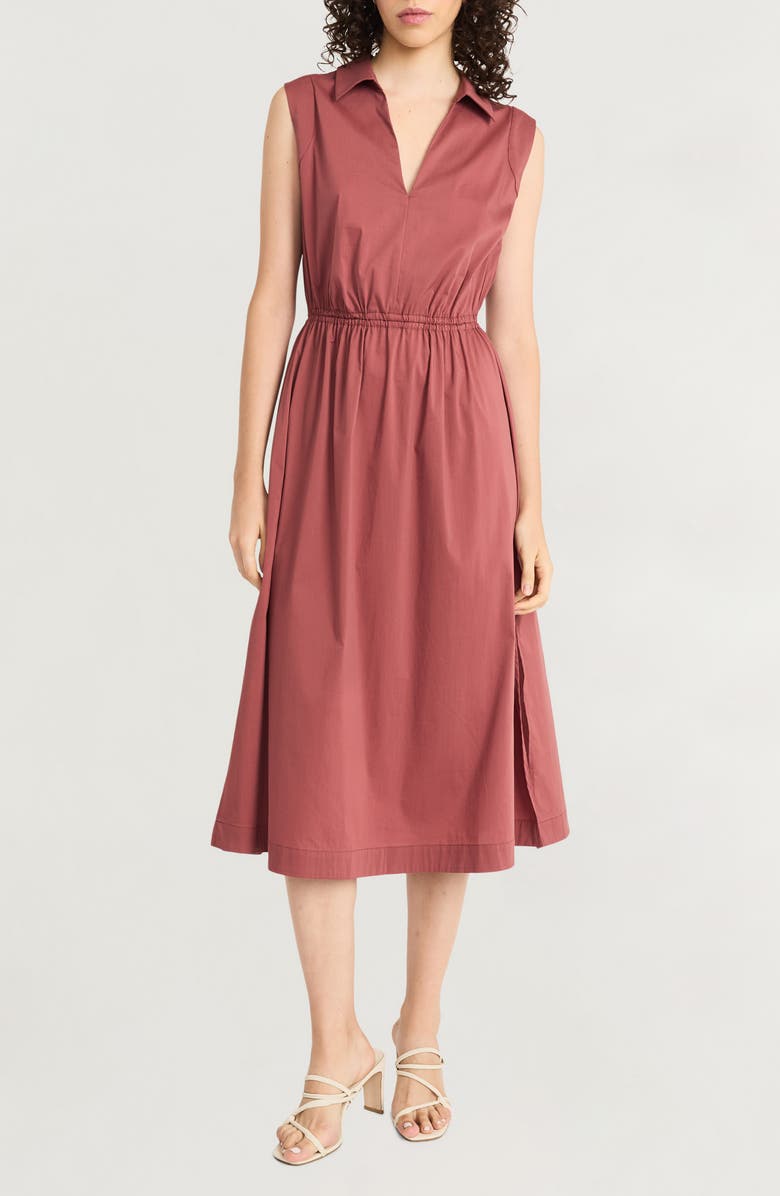 Luxely Collared Cutout Midi Dress, Main, color, Apple Butter