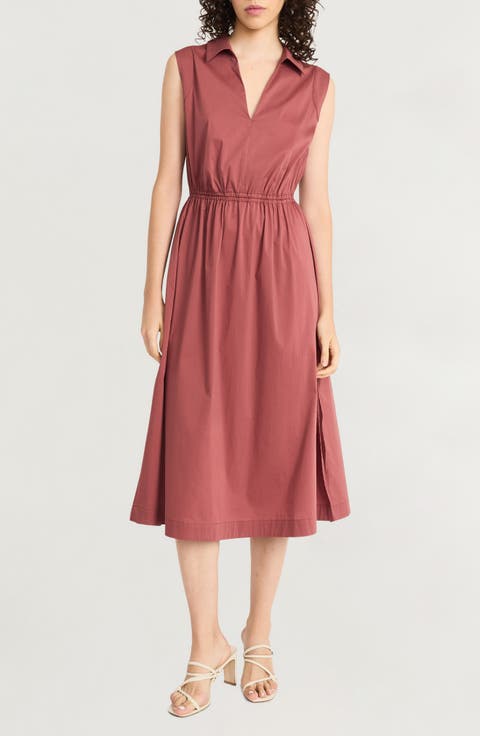 Collared Cutout Midi Dress