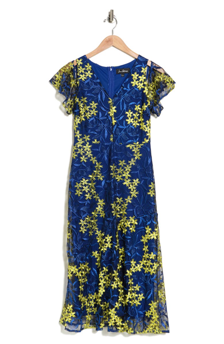 Sam Edelman Forsythia Floral Embroidered Midi Dress, Alternate, color, 