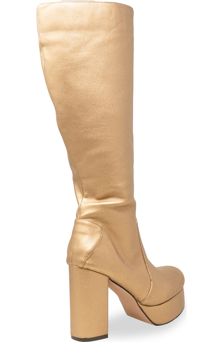CHASE AND CHLOE Knee High Platform Boot, Alternate, color, Gold Metallic