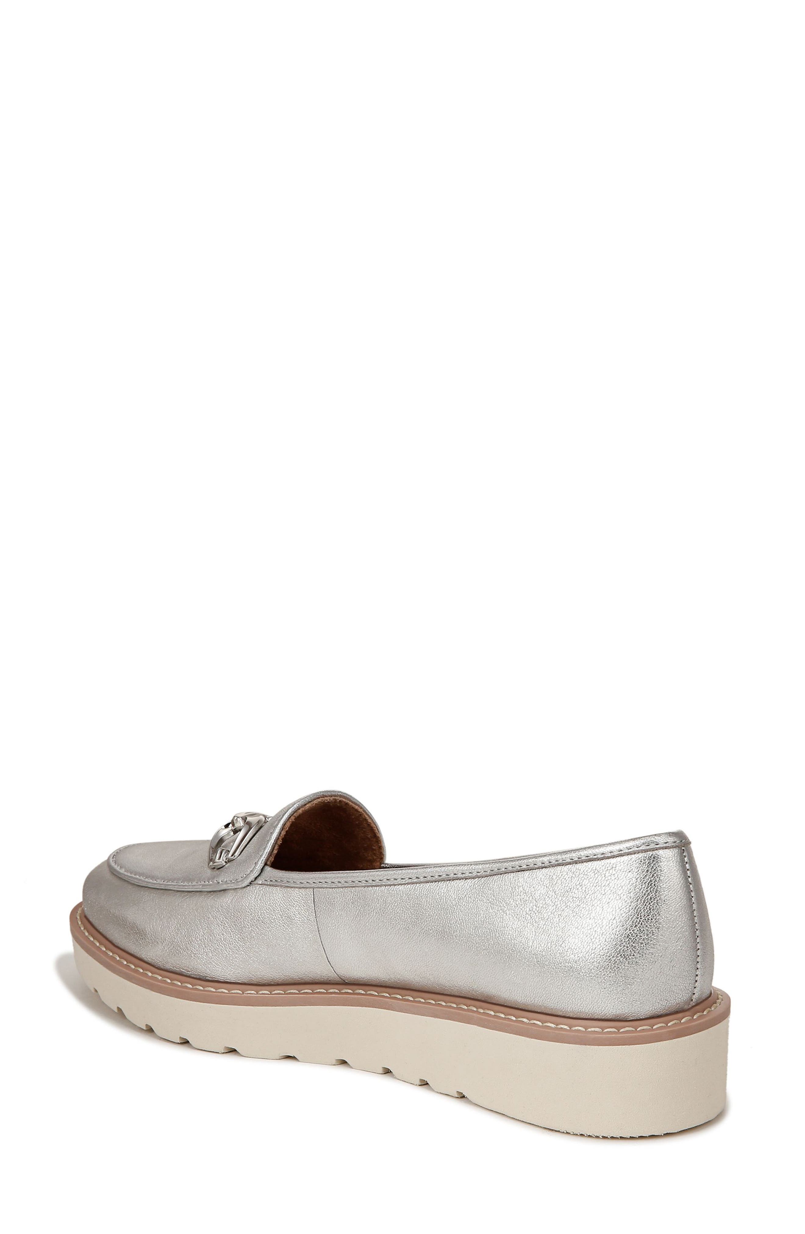 Naturalizer Adiline Bit Platform Loafer, Alternate, color, Silver Leather