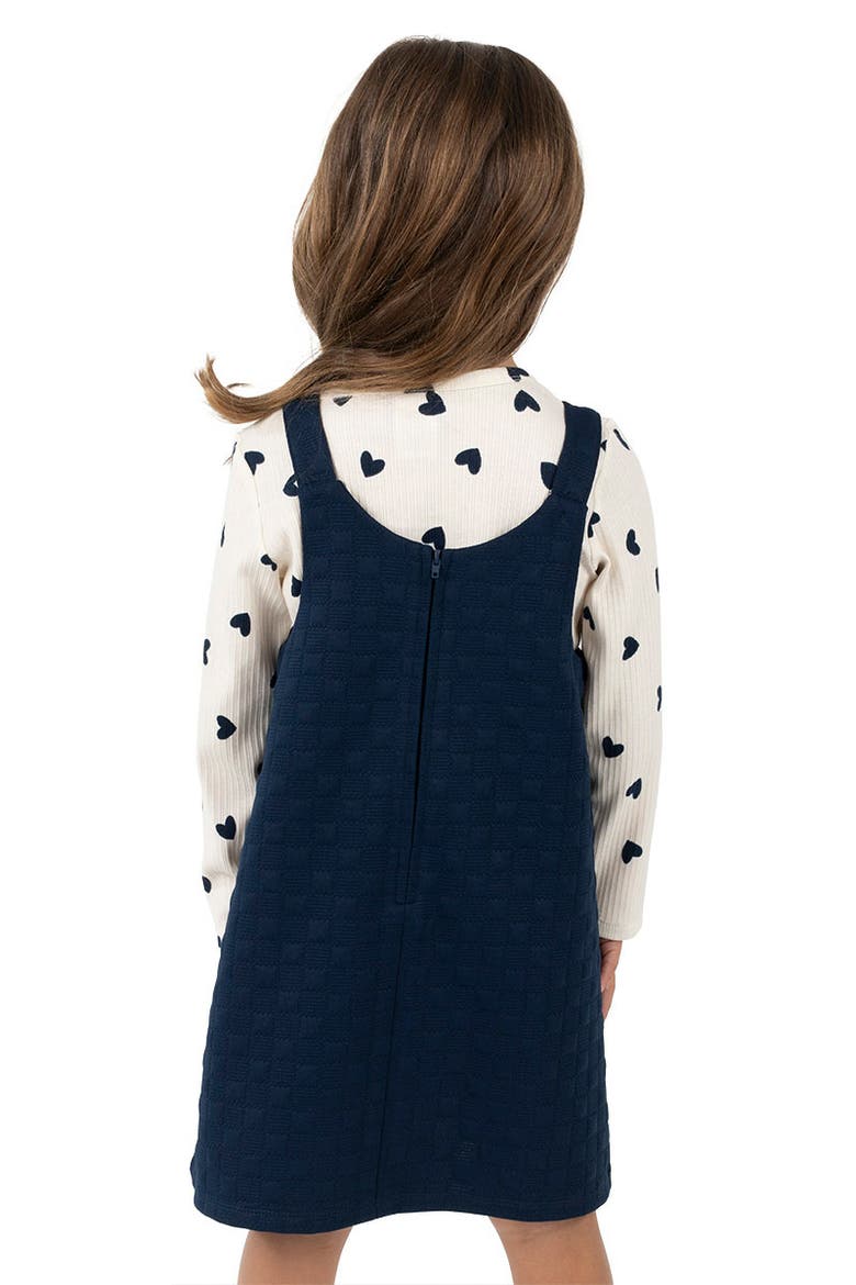 Double Knit Top & Dress Set, Alternate, color, NAVY