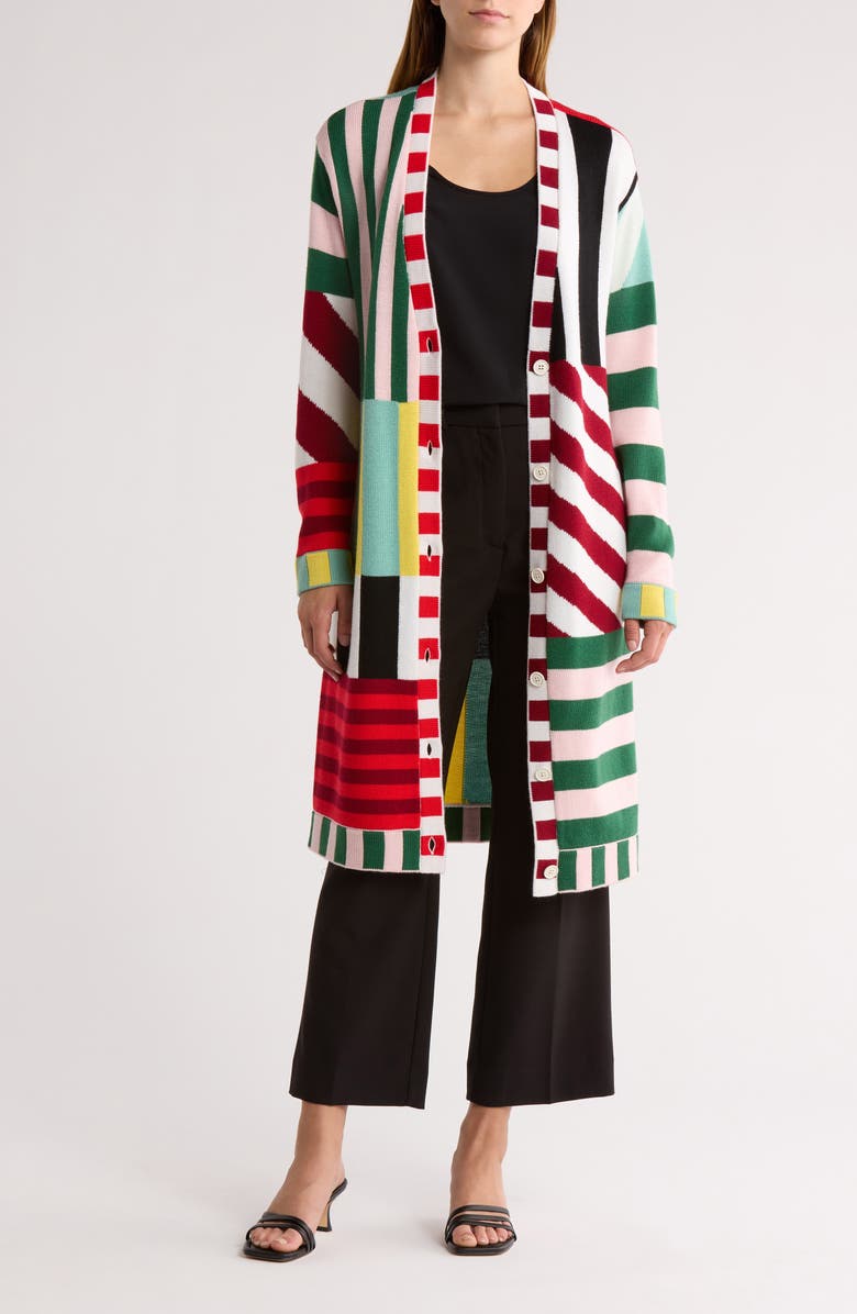 Alice + Olivia Bradford Wool Maxi Cardigan, Main, color,