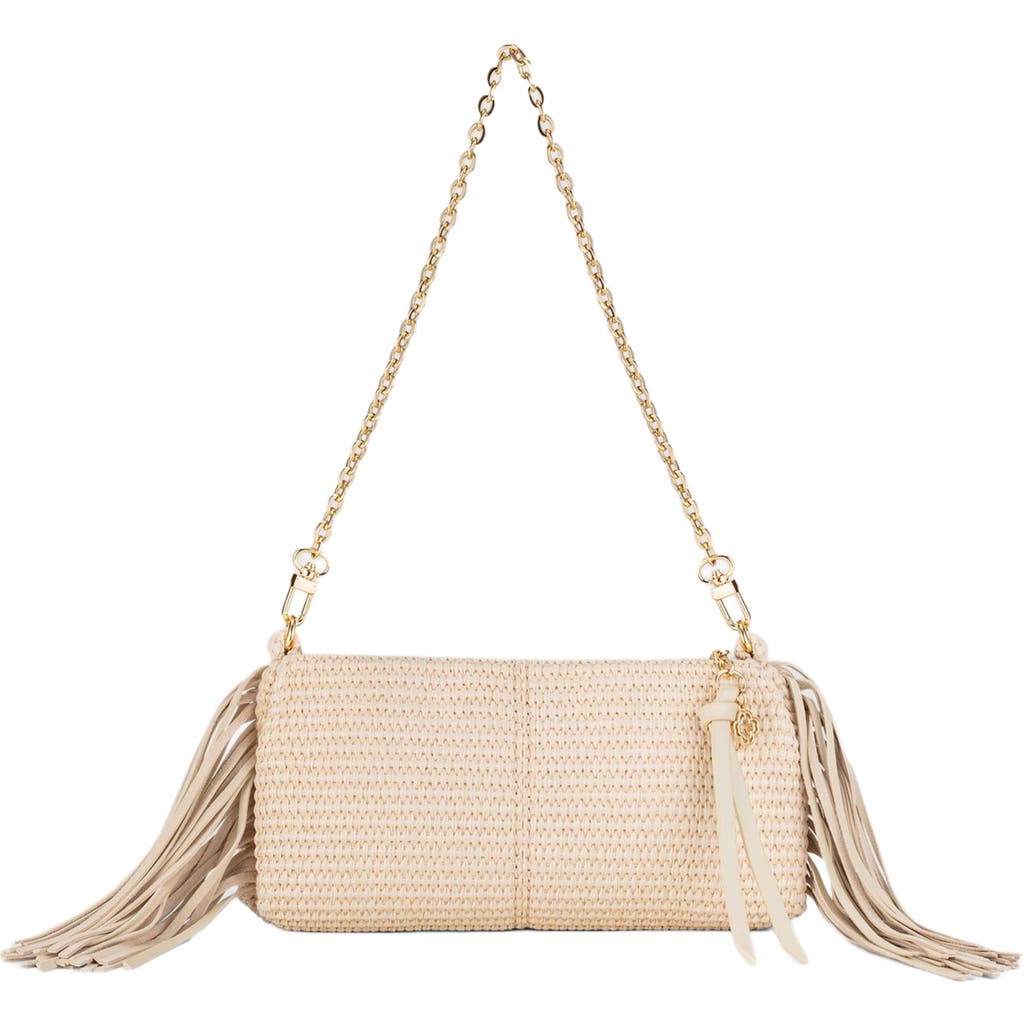 Maje Miss M Raffia-look Clutch Bag In Beige