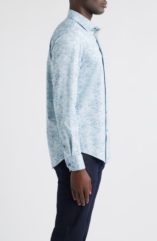 Bugatchi Jimmy Ooohcotton® Abstract Floral Button-up Shirt In Blue