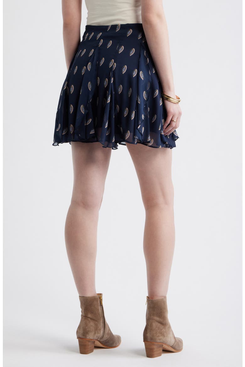 Vertical Ruffle Miniskirt, Alternate, color, NAVY MINI FOULARD