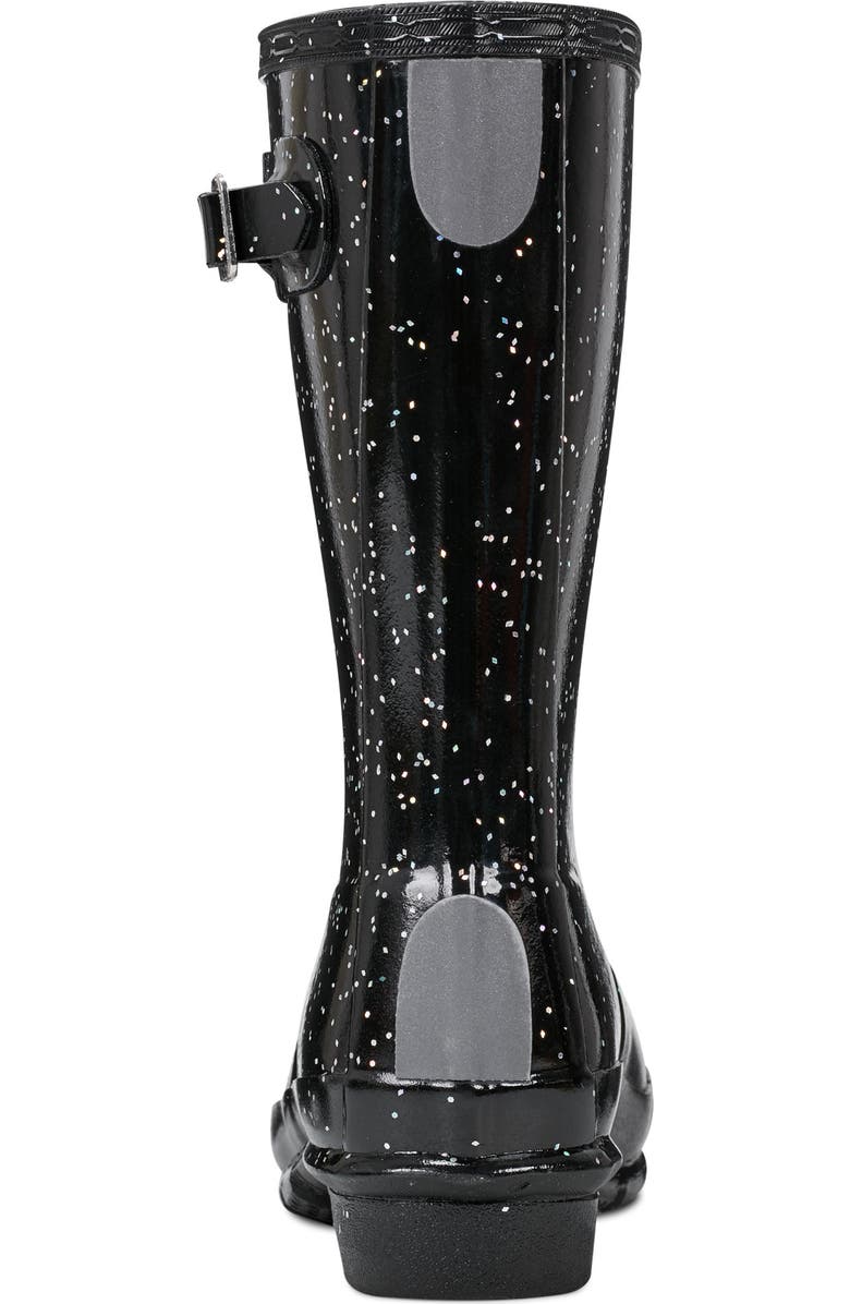 Hunter Original Giant Glitter Waterproof Rain Boot, Alternate, color, Black