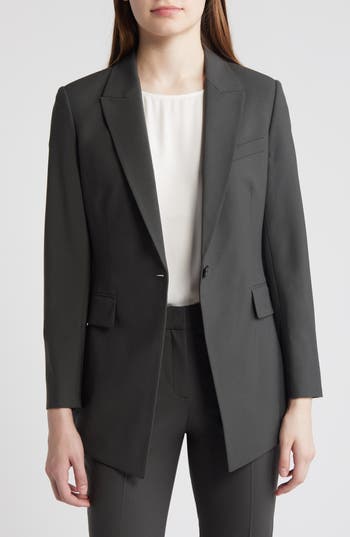 THEORY THEORY STRETCH WOOL CUTAWAY BLAZER