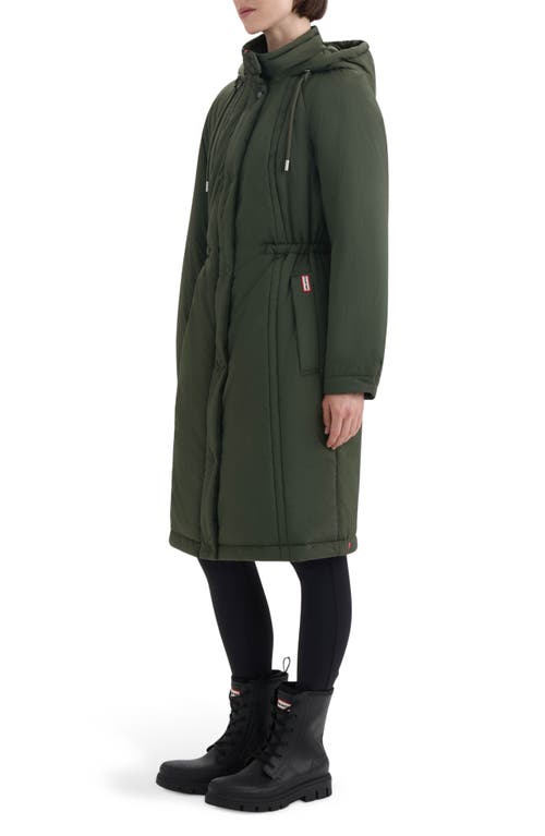 Hunter Isabelle Water Repellent Crinkle Padded Coat In Green