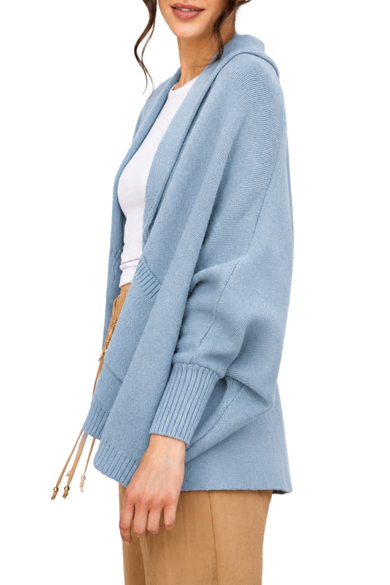 Oversize Ribbed Knit Cardigan, Alternate, color, LIGHT BLUE