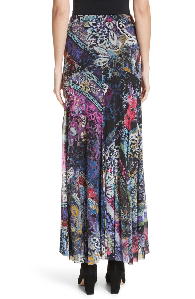 Fuzzi Floral Patchwork Maxi Skirt, Alternate, color,