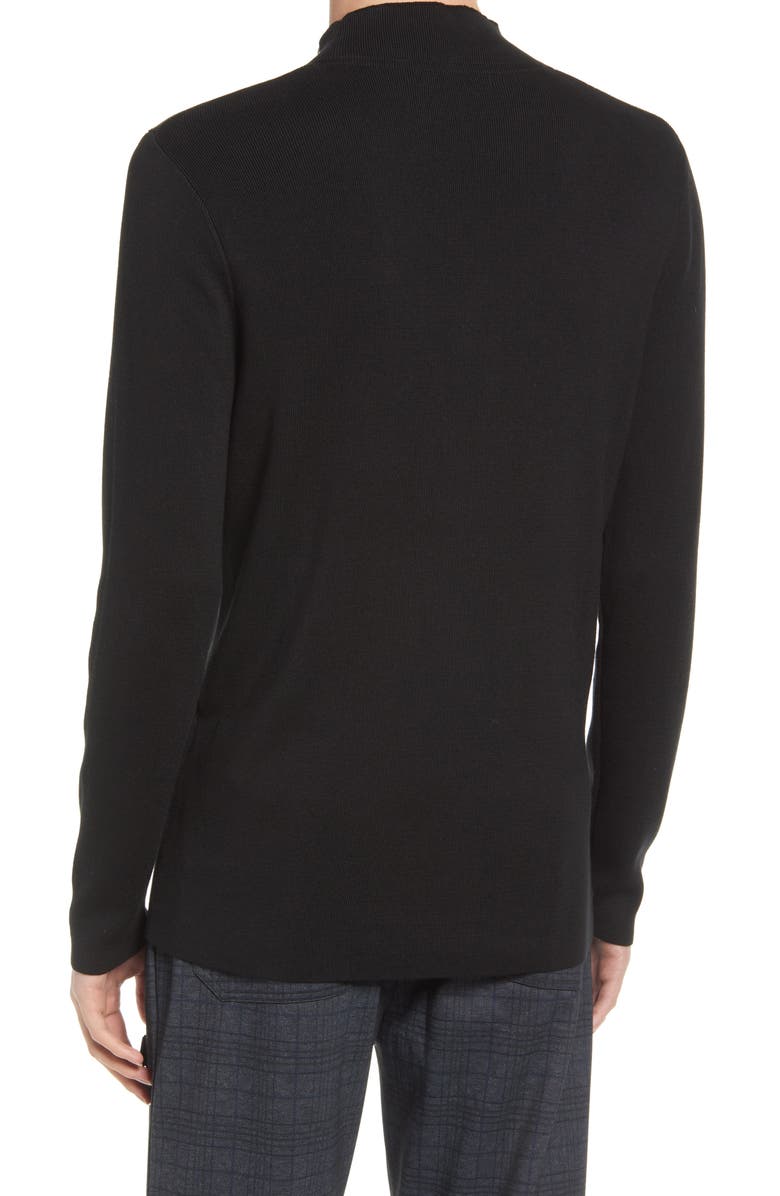 KARL LAGERFELD PARIS Mock Neck Shoulder Zip Sweater, Alternate, color, 