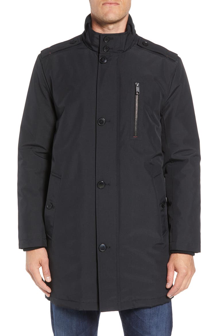Cullen Oxford Car Coat, Alternate, color, BLACK
