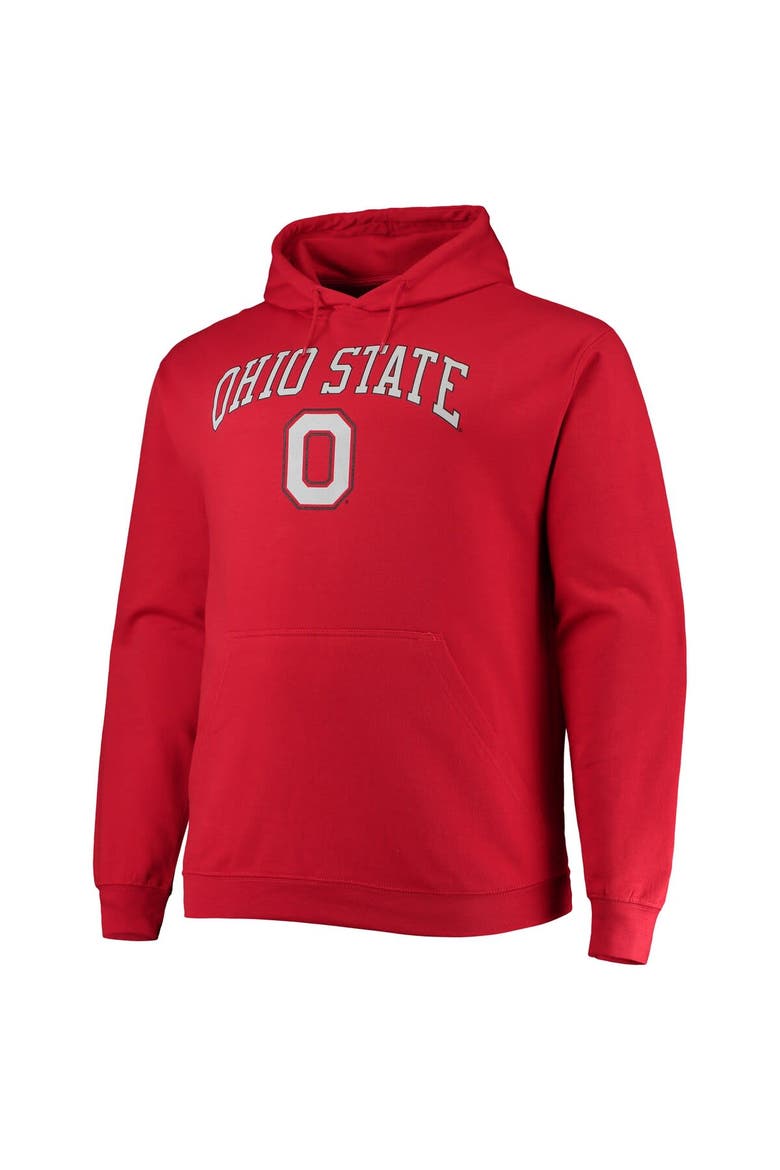 Men's Champion Scarlet Ohio State Buckeyes Big & Tall Arch Over Logo Powerblend Pullover Hoodie, Alternate, color, Scarlet