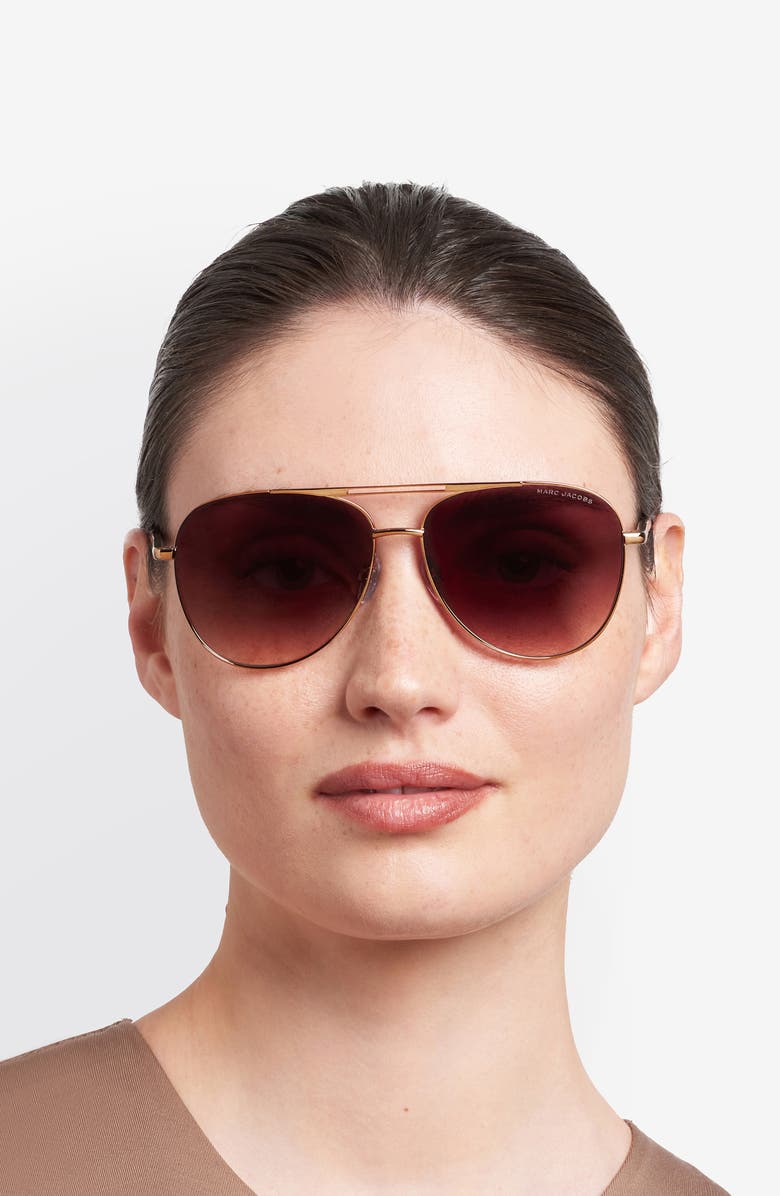 Marc Jacobs 59mm Gradient Pilot Sunglasses, Alternate, color, Brown/ Brown Sf