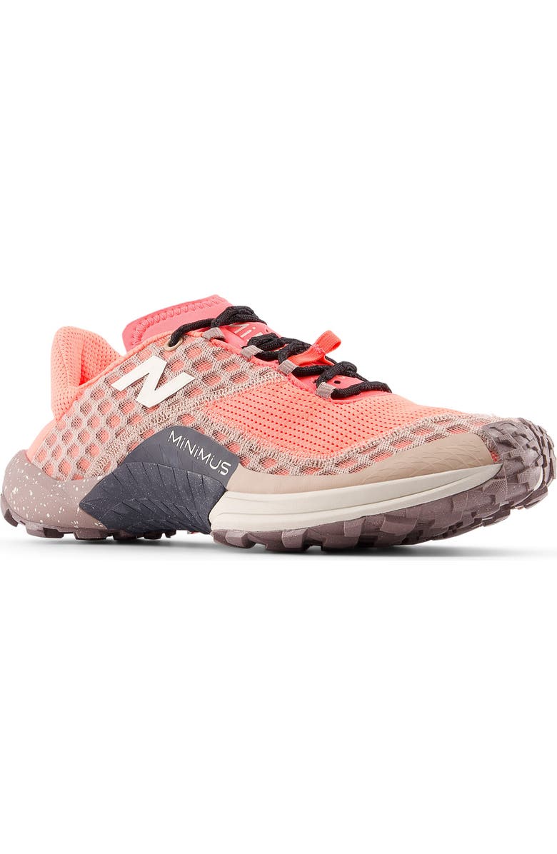 New Balance Minimus Trail Shoe, Main, color, Urgent Red/ Flat Taupe