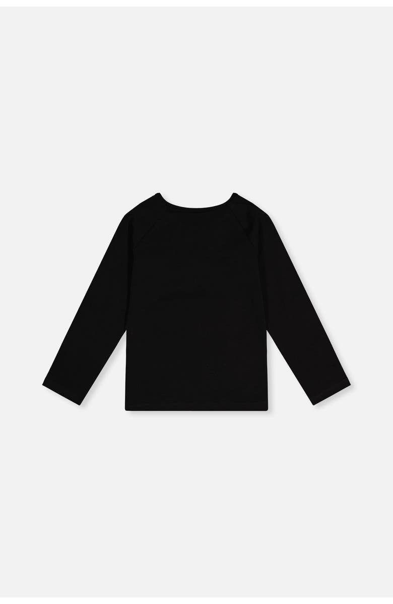 Deux par Deux Rainbow Teddy Bear Raglan Organic Cotton Crew Neck T-Shirt, Alternate, color,