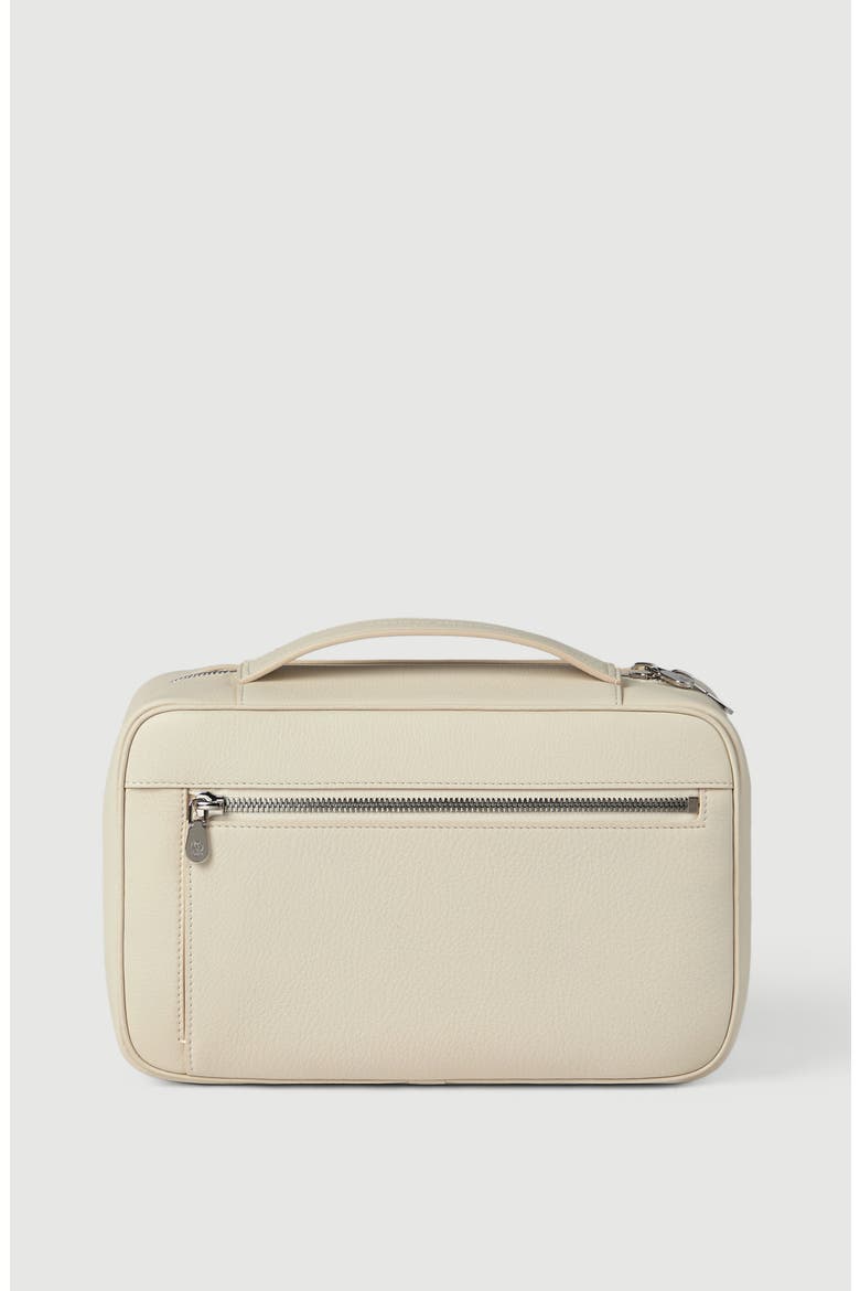 Fine grain calfskin travel beauty case, Alternate, color, White