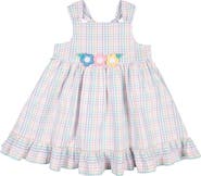 Florence Eiseman Plaid Seersucker Dress With Flowers