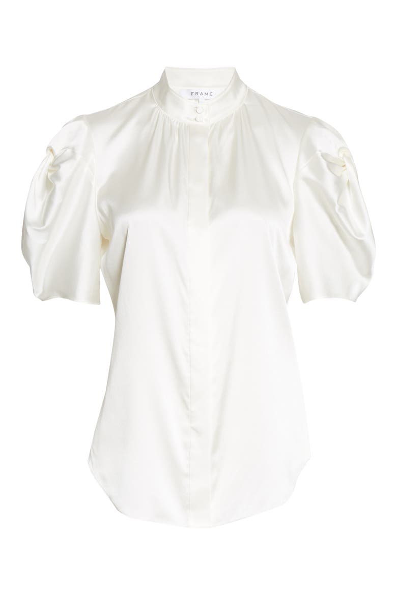 Evie Stretch Silk Blouse, Alternate, color, OFF WHITE