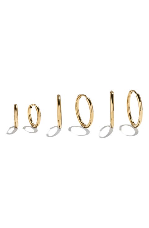 Niata 3-Pack Waterproof Hoop Earrings